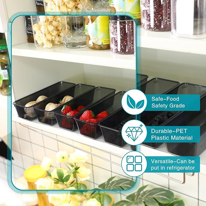 Maitys 12 Pcs Clear Drawer Organizer 9 x 3 x 2 Inches Plastic Rectangle Trays - Image 4