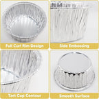 Aluminum Foil Baking Cups 150 Pcs, SUPPHOUS 5 Oz Disposable Ramekin Aluminum - Image 3