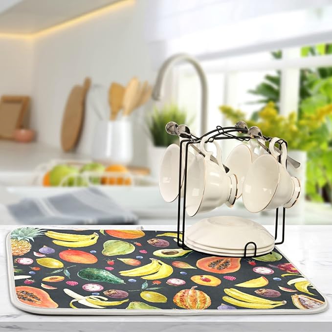 Colorful Fruit Dish Drying Mat for Kitchen Counter-18" x 24" inch Microfiber - Image 5