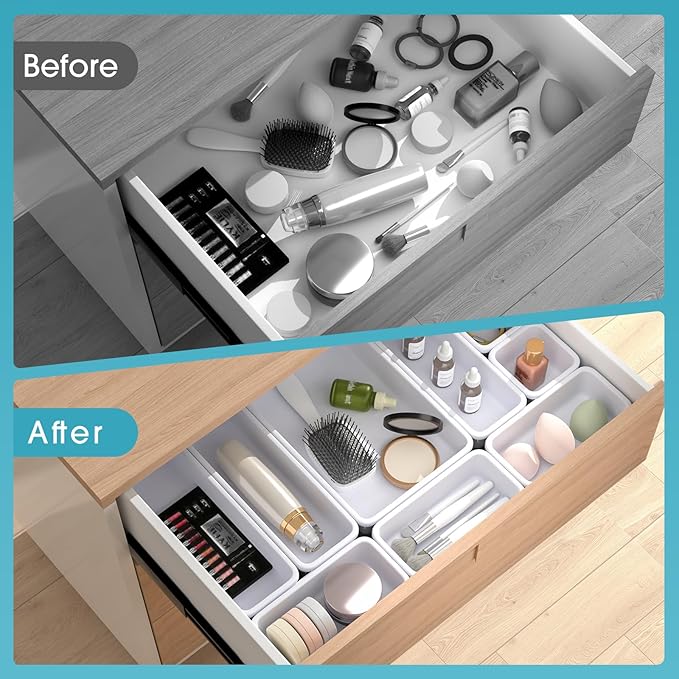 10 PCS Drawer Organizer Set, 4 Size Makeup Drawer Divider Organizer - Image 6