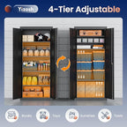 Yizosh Metal Garage Storage Cabinet with 2 Doors and 4 Adjustable Shelves - 71" Steel Lockable File Cabinet,Locking Tool Cabinets for Office,Home,Garage,School,Gym - Image 5