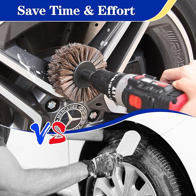 DkOvn Horse Hair Brush for Drill, for Leather, Car Interior, Car Wheel - Image 5