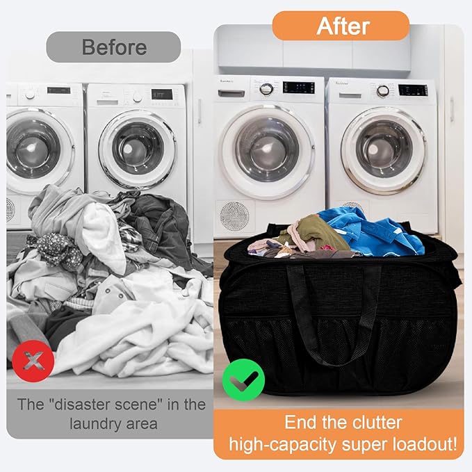 2 Pack Collapsible Laundry Baskets - Image 6