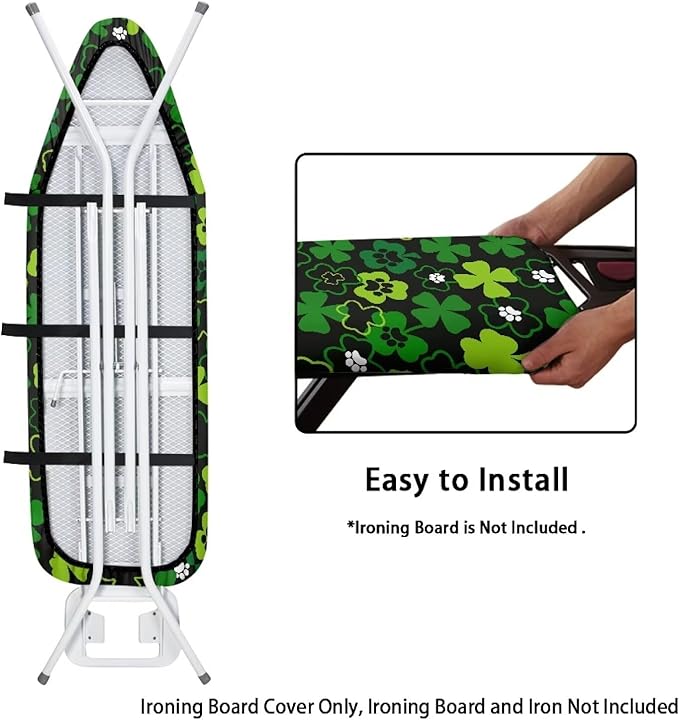 Ironing Board Cover and Pad Green Leaf Thick Padding Standard Size Iron Board - Image 4