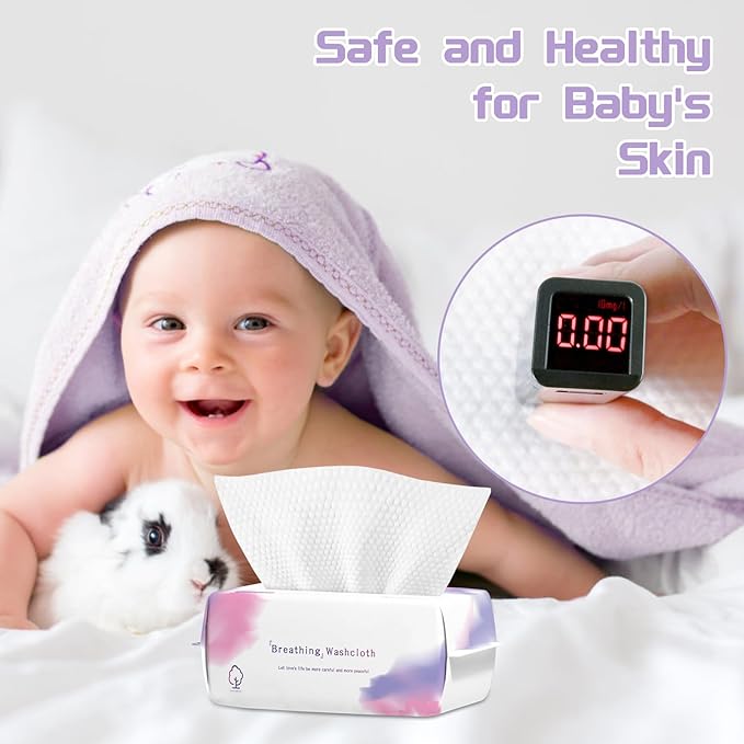 Disposable Face Towel 100 Count, Soft Cotton Face Towels, Dry Wipes Facial - Image 7