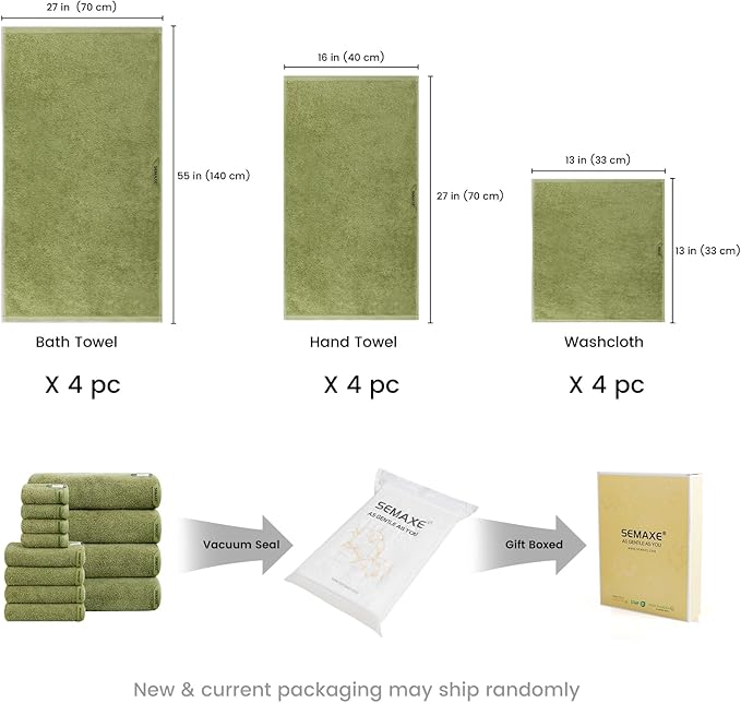 SEMAXE 12-Piece Family Bathroom Towel Set - Image 2