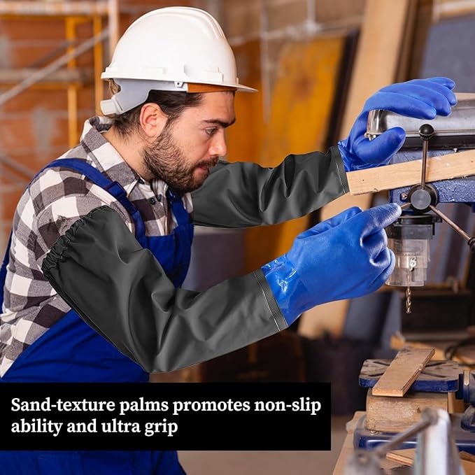 Haiou PVC Chemical Resistant, Long Rubber, Heavy Duty Waterproof Gloves - Image 6
