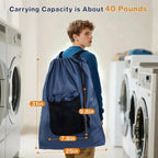 2-Pack Backpack Laundry Bags, Heavy Duty Laundry Bag Backpacks - Image 2