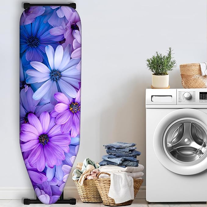 Nuxovilar Purple & Blue Floral Pattern Ironing Board Cover, 15×54 inch - Image 3