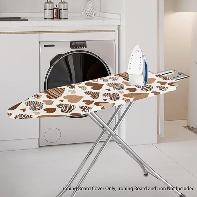 Leopard Hearts Ironing Board Cover Resist Scorching Cover Heavy Duty Padded - Image 2