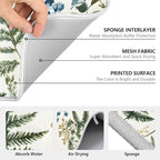 Vintage Herbs Fern Leaves Floral Plant02 Dish Drying Mat - Image 3