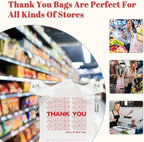 Delxo Grocery Bags Thank You Plastic T-Shirt Bag, To Go, Convenience Stores - Image 5