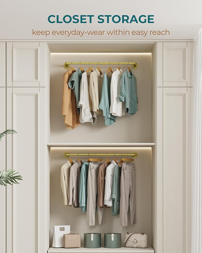 OROPY Industrial Pipe Clothes Rack Wall Mounted Set of 2, 38.4 inches Heavy - Image 8