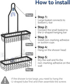 YASONIC Shower Caddy Hanging, Never Rust Shower Organizer Hanging, Aluminum - Image 9