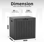 35 Gallon Outdoor Deck Box, Lockable Waterproof Outdoor Storage Boxes For Garden Tools,Indoor Cushions,Accessories Outside Storage Resin Weatherproof Container(Black) - Image 2
