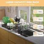 Dish Drying Rack Extendable Dish Rack Rustproof Carbon Steel - Image 6