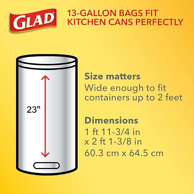 Glad Tall Kitchen Trash Bags 13 Gallon, Unscented Garbage Bags - Image 4