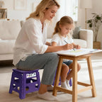 Delxo Folding Step Stool, 13 inch Non-Slip Foldable Stools Up to 300 LBS, Step Stool with Handle, Lightweight for Kitchen, Bathroom, Bedroom, Garden, Purple, 1PC - Image 5