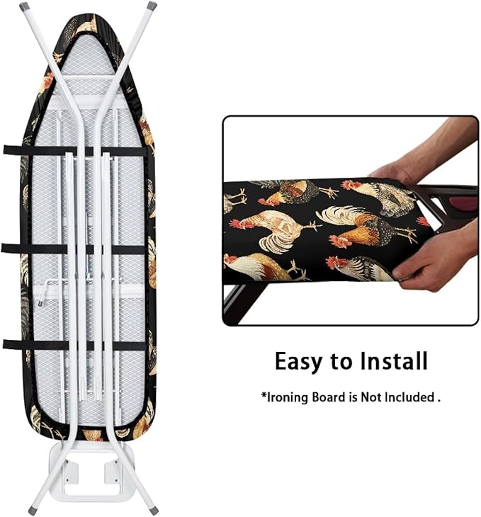 Roosters Pattern Ironing Board Cover and Pad Resist Scorching Cover - Image 4
