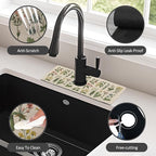 15" X 5.5" Kitchen Sink Splash Guard Faucet Mat Floral Super Absorbent Fast - Image 4