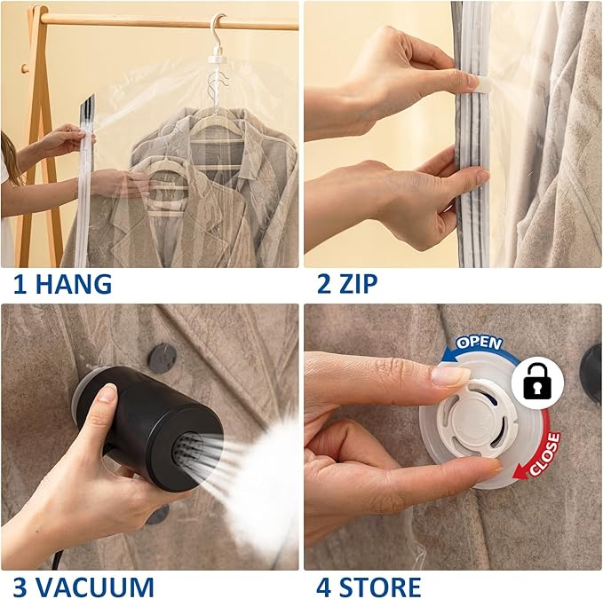 Hanging Vacuum Storage Bags, 4 Pack Hanging Storage Bags - Image 7