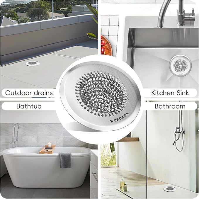 2 Pack Wokdada Bathtub Drain Hair Catcher, Wokdada Fast Drainage Shower Drain - Image 6