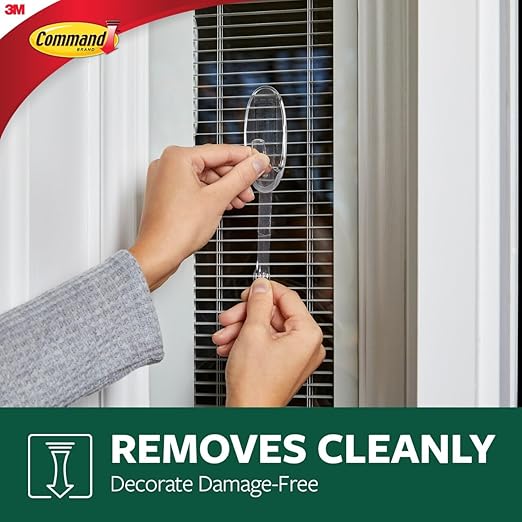Command Outdoor Medium Clear Wall Hook, 5 Hooks and 6 Strips, Damage-Free - Image 6