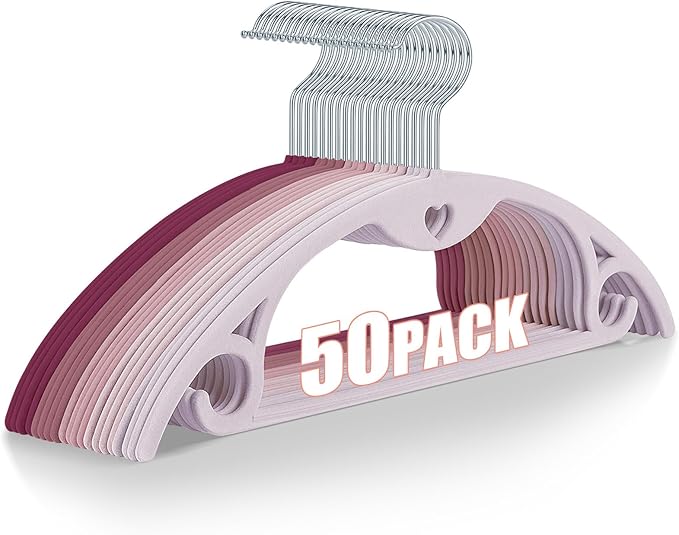IEOKE Velvet Hangers 50 Pack: Felt Clothes Hangers Heavy Duty Shirt Sweater by IEOKE