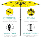 Best Choice Products 10ft Outdoor Table Compatible Steel Polyester Market Patio Umbrella w/Crank and Easy Push Button Tilt - Image 5