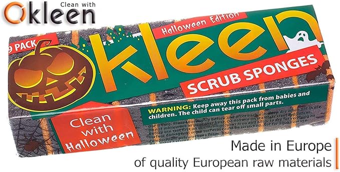 Black & Orange Multi Use Scrub Sponges. Made in Europe. 18 Pack, 4.3x2.8x1.4 - Image 2