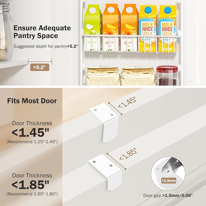 Delamu Over The Door Pantry Organizer, 5-Tier Pantry Door Organizers and Storage - Image 3
