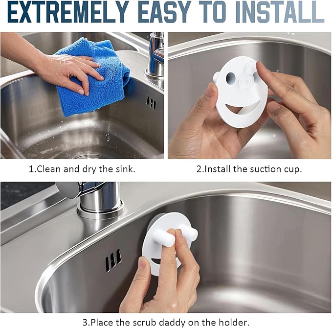 Stainless Steel Smiley Face Sponge Holder, Kitchen Accessories Decor - Image 3