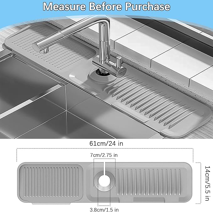 5° Slope Kitchen Sink Faucet Mat, Kitchen Sink Splash Guard, Silicone Material - Image 3