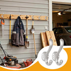 6 Pack Coat Hooks Wall Mount Heavy Duty Utility Retro Double Hooks - Image 9