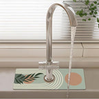 Patterned Sink Faucet Mat Kitchen Splash Guard Super Absorbent Drying Mat - Image 2