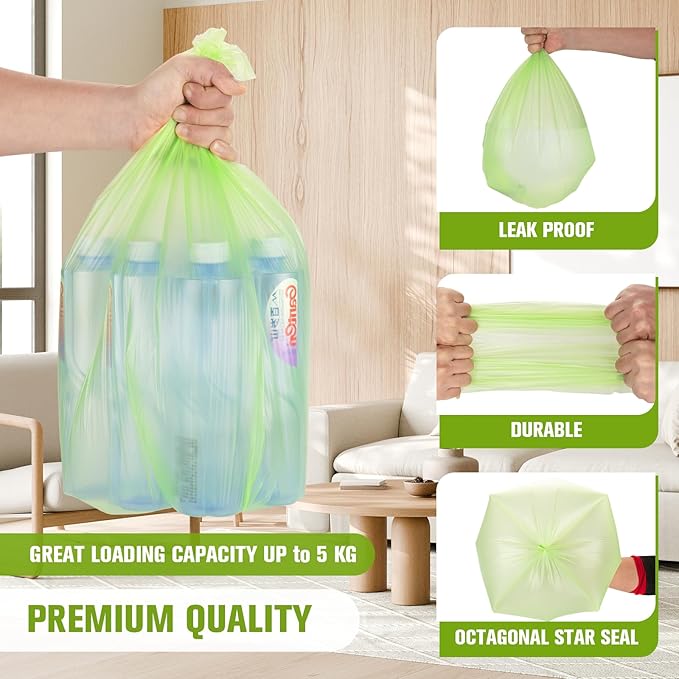 Rishipahu Small Trash Bags 4-6 Gallon Biodegradable, Unscented & Leakage-Proof - Image 6
