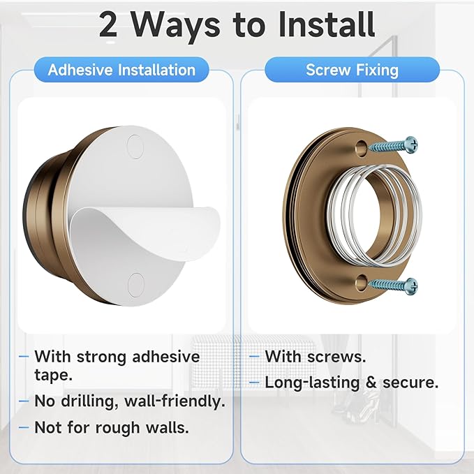 Door Stoppers for Wall, 1.65 x 0.9 Inch Door Knob Wall Protector - Image 5