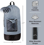 Laundry Bag Backpack with Shoulder Straps and Mesh Pocket Laundry Backpack - Image 2