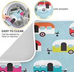 ALAZA Dish Drying Mat, Happy Camper Caravan Super Absorbent Reversible Rack - Image 4