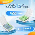 KEEPOW 12 Pcs AA/AAA Battery Storage Case Holder Box - Image 3