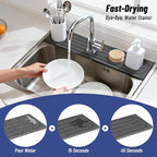 Faucet Mat for Kitchen Sink, Diatomite Stone Drying Mat & Sink Protector - Image 3