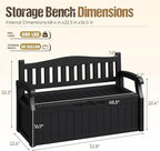 80-Gallon Outdoor Storage Bench, Waterproof Deck Box with Lockable Lid, Dark Black - Image 3