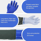 MUMUKE 3-pair set Long Waterproof Gloves, Long Chemical Gloves, Padded Cotton - Image 3