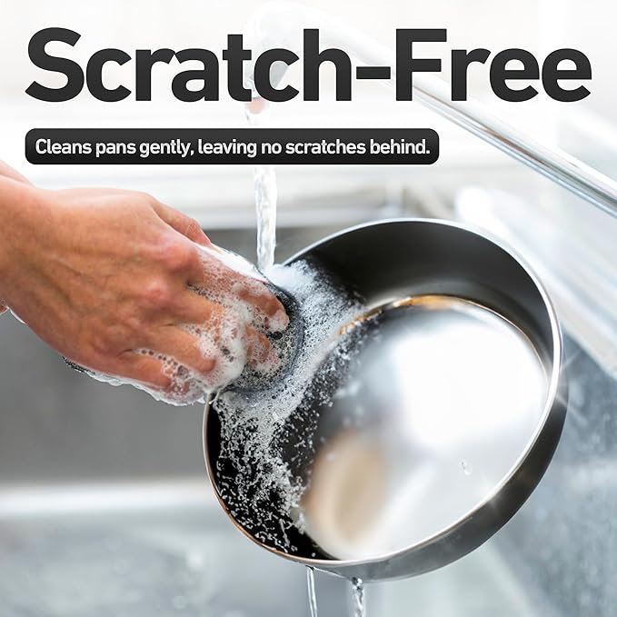 6-Pack Silicone Kitchen Scrubbing Sponges, Heavy-Duty, Non-Scratch Kitchen - Image 3