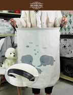 HUNRUNG Laundry Hamper, Large Canvas Fabric Lightweight Storage Basket Toy - Image 5