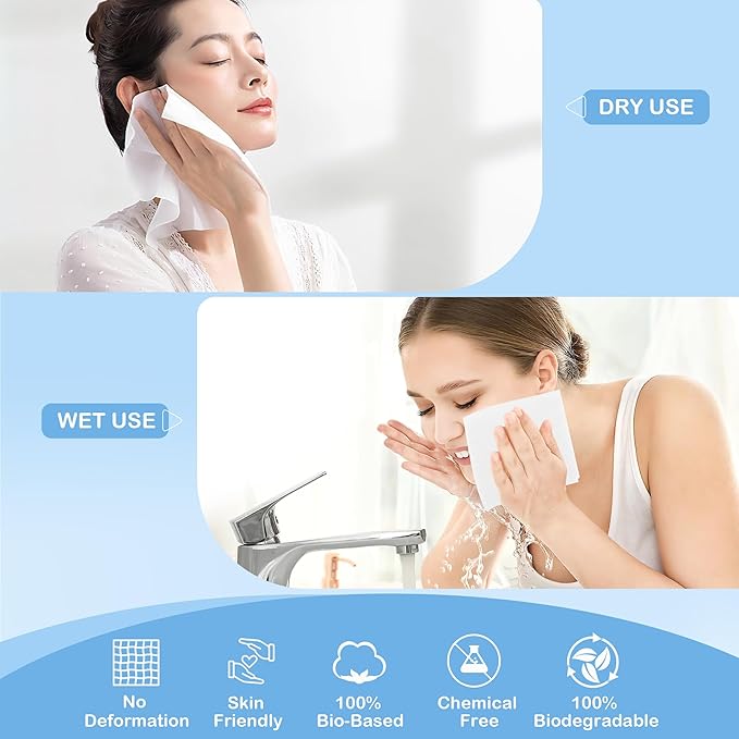 GRANNY SAYS Disposable Face Towel, Face Towelettes Disposable Biobased - Image 3