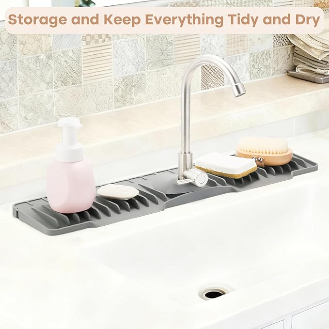 24 Inch Faucet Mat for Kitchen Sink, Silicone Sink Protector&Kitchen Sink - Image 7