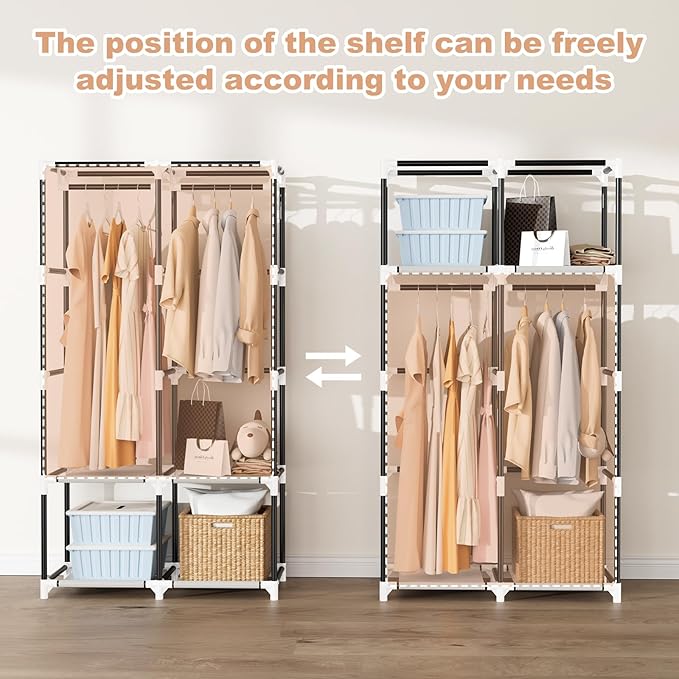 Portable Closet for Hanging Clothes, Portable Wardrobe Closet - Image 5