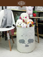 HUNRUNG Laundry Hamper, Large Canvas Fabric Lightweight Storage Basket Toy - Image 4