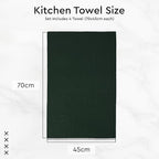 Encasa XO Kitchen Dish Towels Set | Dark Green | Waffle Weave and Flat Hand Tea - Image 7